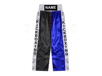 Pantaloni da kickboxing personalizzati : KNPANTS-001-Nero-Blu