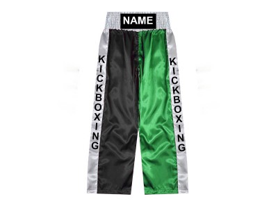 Pantaloni da kickboxing personalizzati : KNPANTS-001-Nero-Verde