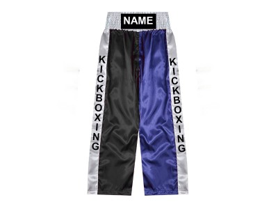 Pantaloni da kickboxing personalizzati : KNPANTS-001-Nero-Blu Navy