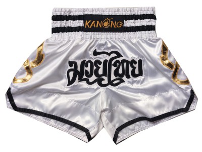 Pantaloncini Kick boxing Bambino KANONG : KNS-143-Bianco-K