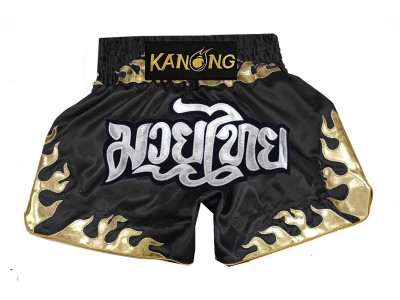 Pantaloncini Kick boxing Bambino KANONG : KNS-145-Nero-K