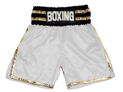 Pantaloncini da boxe personalizzati : KNBSH-039-Bianco