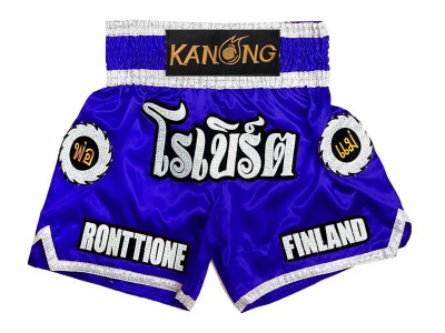 Pantaloncini Kick boxing personalizzati : KNSCUST-1242-Blu