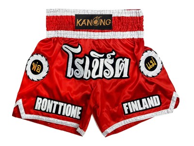 Pantaloncini Kick boxing personalizzati : KNSCUST-1242-Rosso