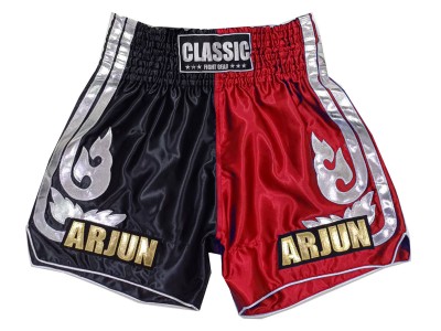 Pantaloncini Kick boxing personalizzati : KNSCUST-1243-Nero-Rosso