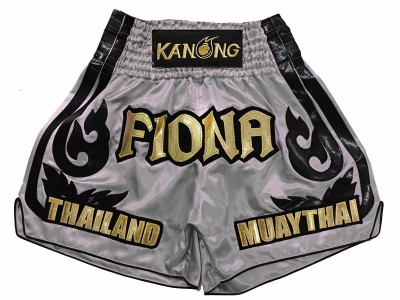 Pantaloncini Kick boxing personalizzati : KNSCUST-1246-Grigio