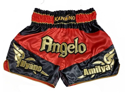 Pantaloncini Kick boxing personalizzati : KNSCUST-1248-Rosso